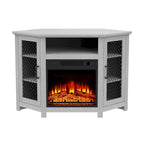 45 Industrial Corner Electric Fireplace TV Stands Console Table with 17 Electric Fireplace