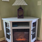45 Industrial Corner Electric Fireplace TV Stands Console Table with 17 Electric Fireplace
