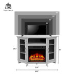 45 Industrial Corner Electric Fireplace TV Stands Console Table with 17 Electric Fireplace