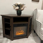 45 Industrial Corner Electric Fireplace TV Stands Console Table with 17 Electric Fireplace