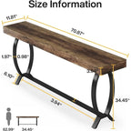 70.87-Inch Console Foyer Table for Entryway, Narrow Long Sofa Table Behind Couch