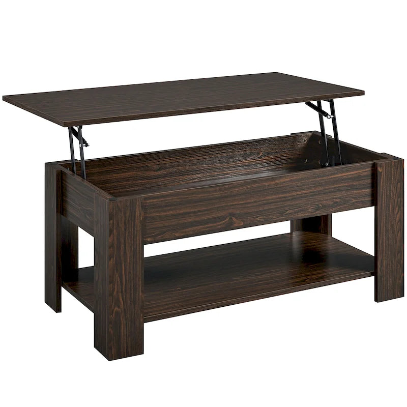 Yaheetech 47.5 Lift Top Coffee Table, Hidden Compartment/ Open Shelf