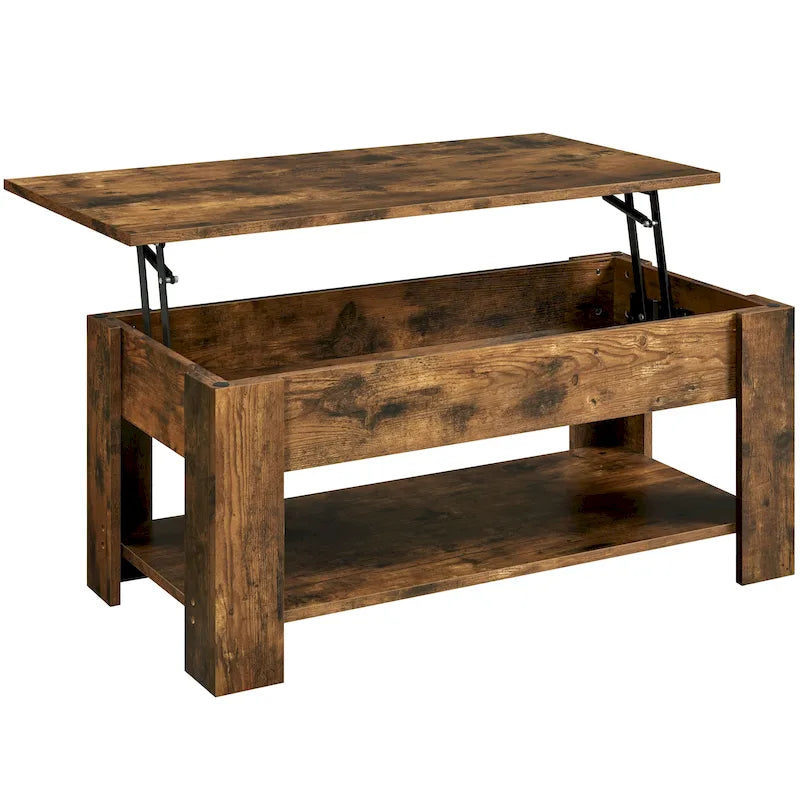 Yaheetech 47.5 Lift Top Coffee Table, Hidden Compartment/ Open Shelf