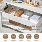 Yaheetech 47.5 Lift Top Coffee Table, Hidden Compartment/ Open Shelf