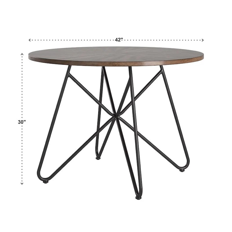 Mabel 42-inch Iron and Wood Round Dining Table or Dining Set by iNSPIRE Q Modern