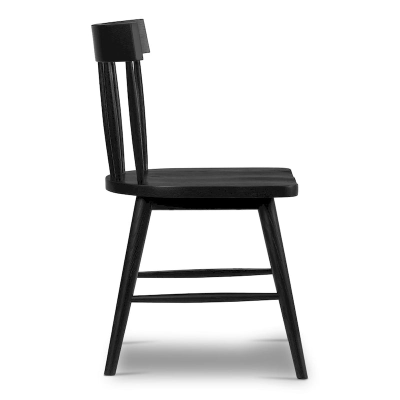 Poly & Bark Hava Dining Chair - Solid Oak Wood with Spindle-Back