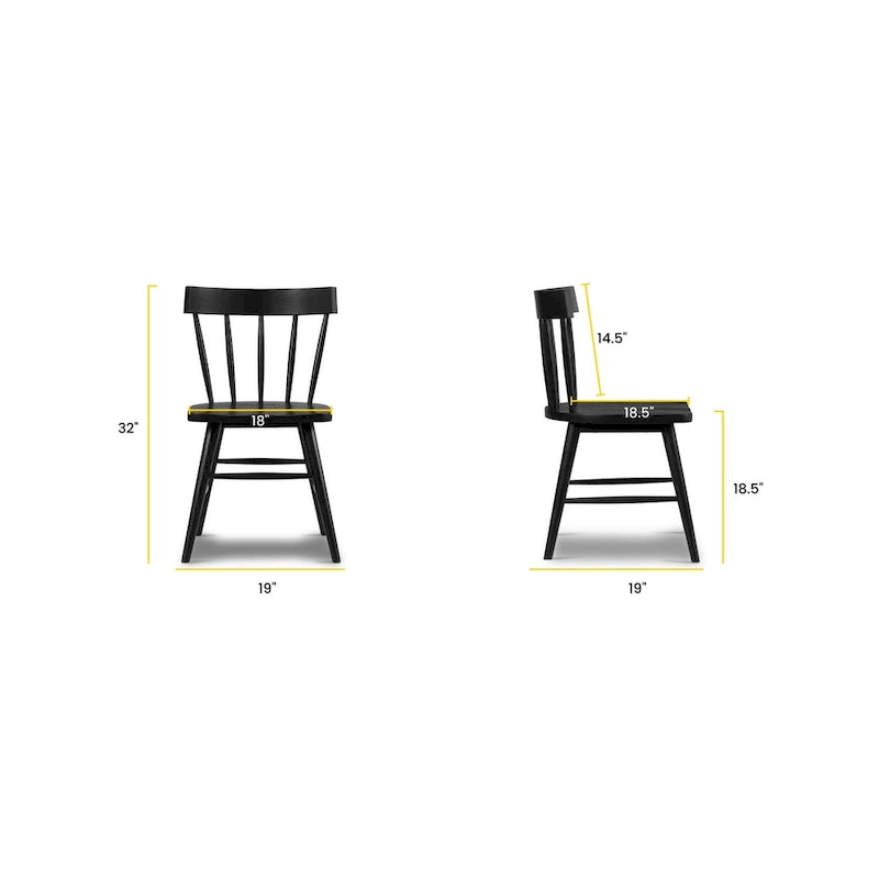 Poly & Bark Hava Dining Chair - Solid Oak Wood with Spindle-Back