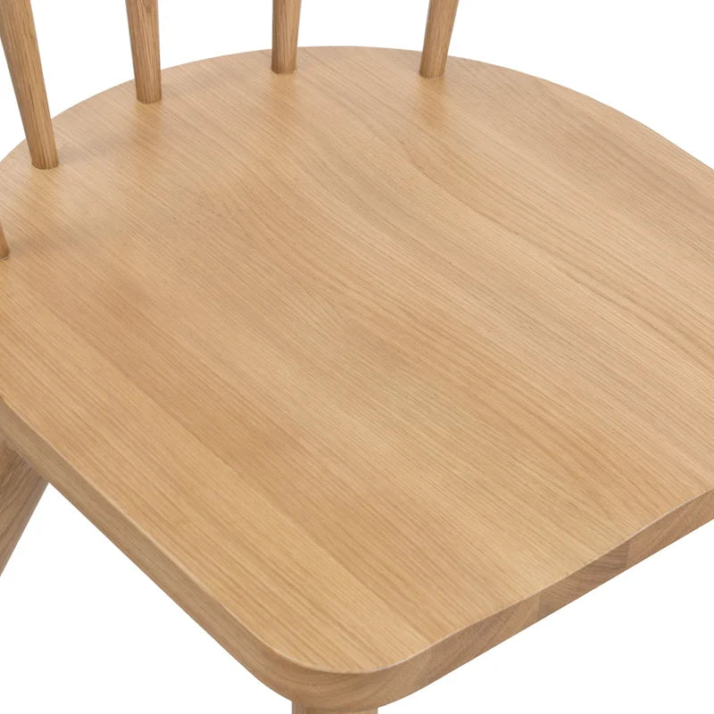 Poly & Bark Hava Dining Chair - Solid Oak Wood with Spindle-Back