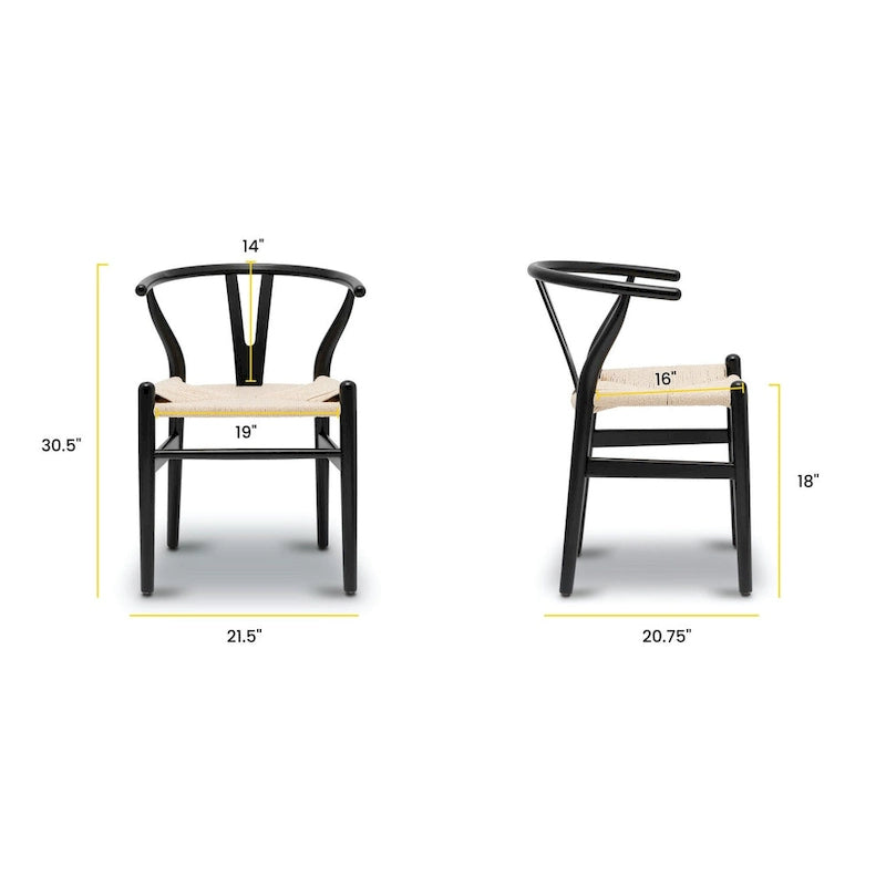 Poly & Bark Weave Chair - Solid Wood with Woven Seat