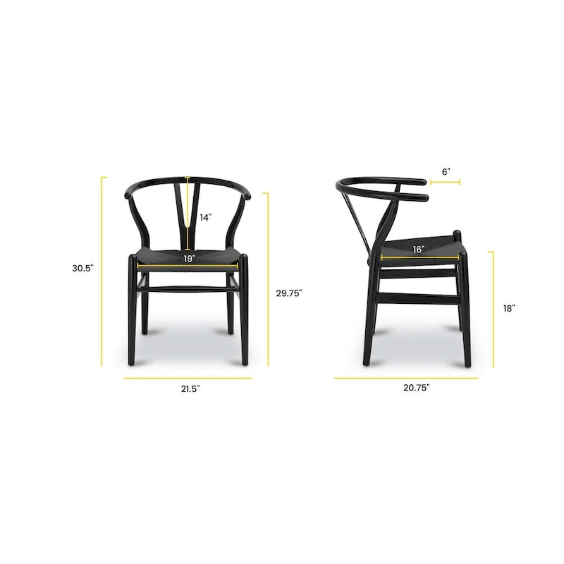 Poly & Bark Weave Chair - Solid Wood with Woven Seat