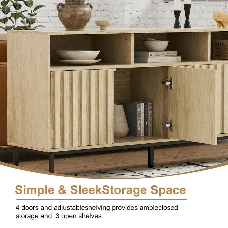 Sideboard Kitchen Buffet Coffee Bar Cabinet Storage Cabinet Server Table Mid Century