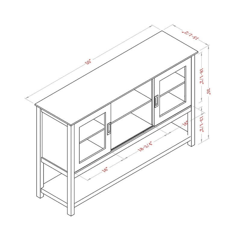 Contemporary 55 Grey Buffet Table