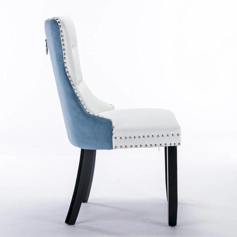 High-end Tufted Upholstered Nailhead Trim Dining Chair, Set of 2
