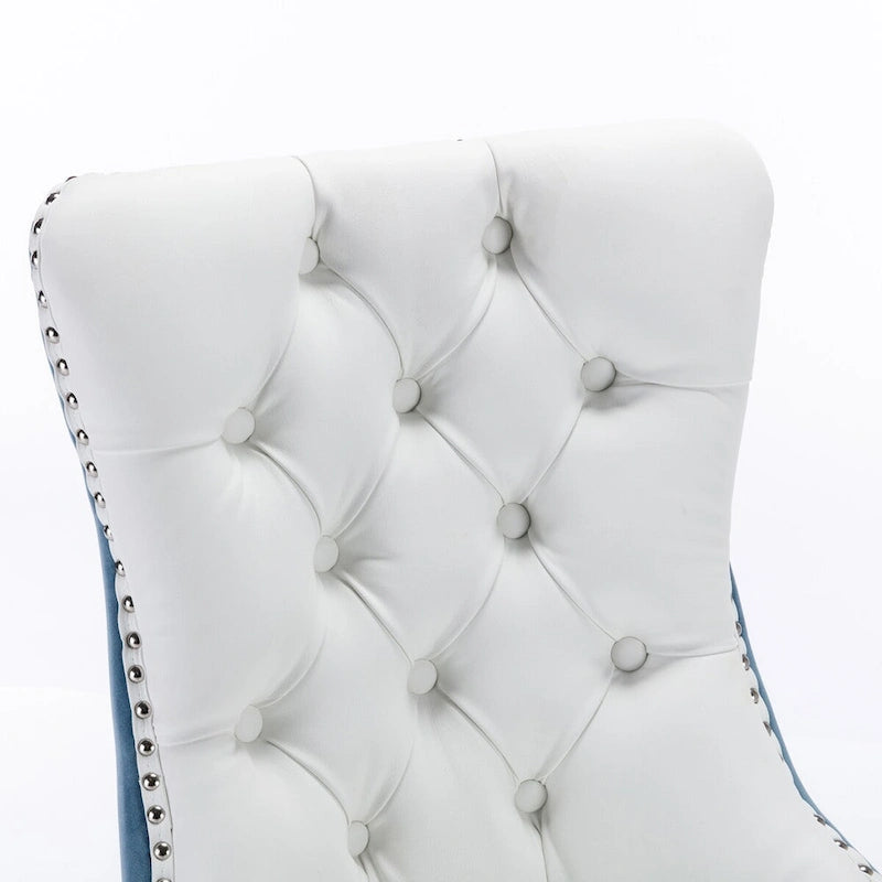 High-end Tufted Upholstered Nailhead Trim Dining Chair, Set of 2