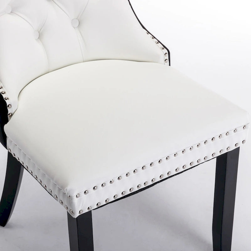 High-end Tufted Upholstered Nailhead Trim Dining Chair, Set of 2