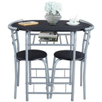 Yaheetech Modern Round Dining Table Set, 3 Piece Dining Room Sets