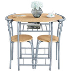Yaheetech Modern Round Dining Table Set, 3 Piece Dining Room Sets
