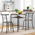 Yaheetech Modern Round Dining Table Set, 3 Piece Dining Room Sets