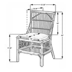 Rattan Slat Back Cushioned Dining Chairs, Set of Two by East at Main