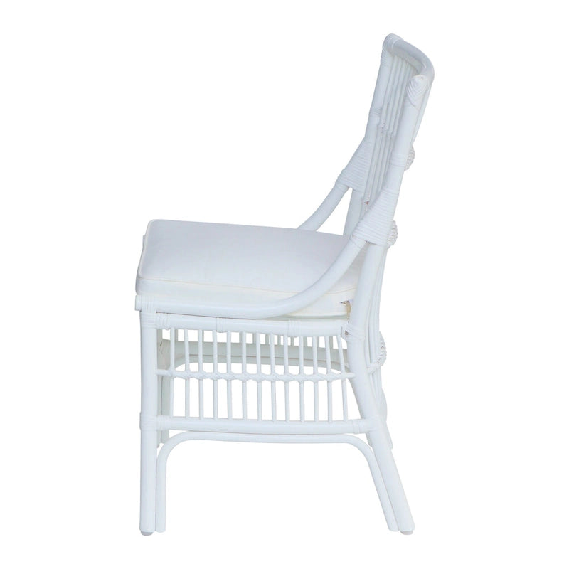 Rattan Slat Back Cushioned Dining Chairs, Set of Two by East at Main