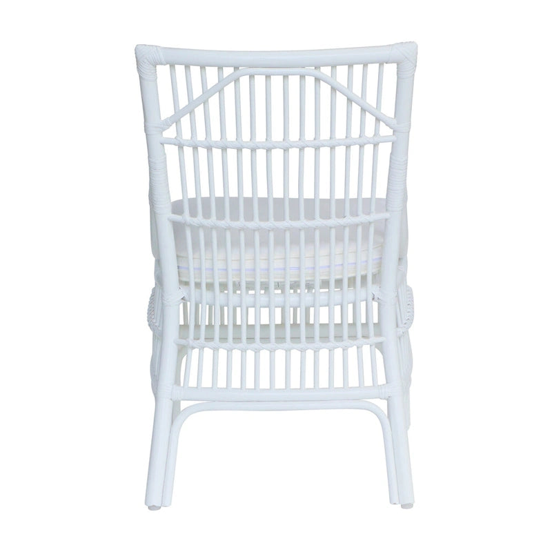 Rattan Slat Back Cushioned Dining Chairs, Set of Two by East at Main