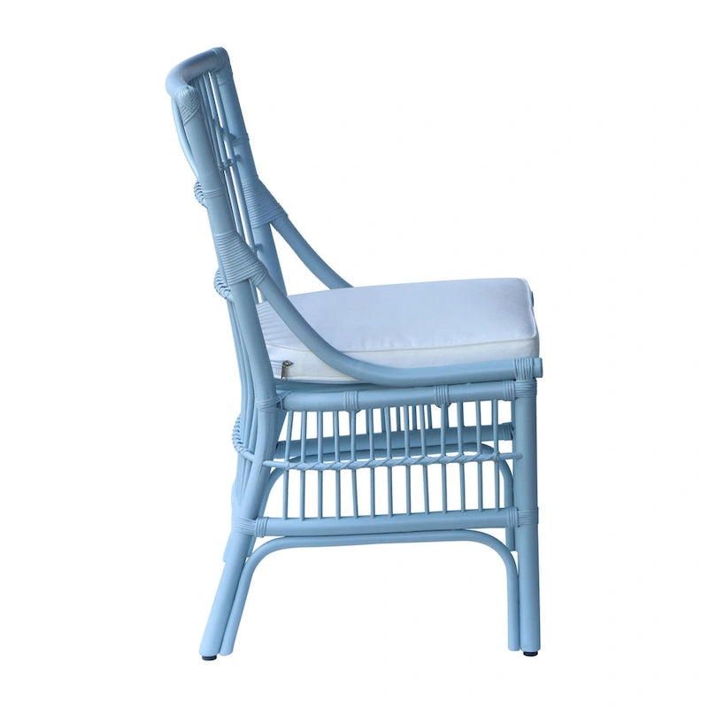 Rattan Slat Back Cushioned Dining Chairs, Set of Two by East at Main