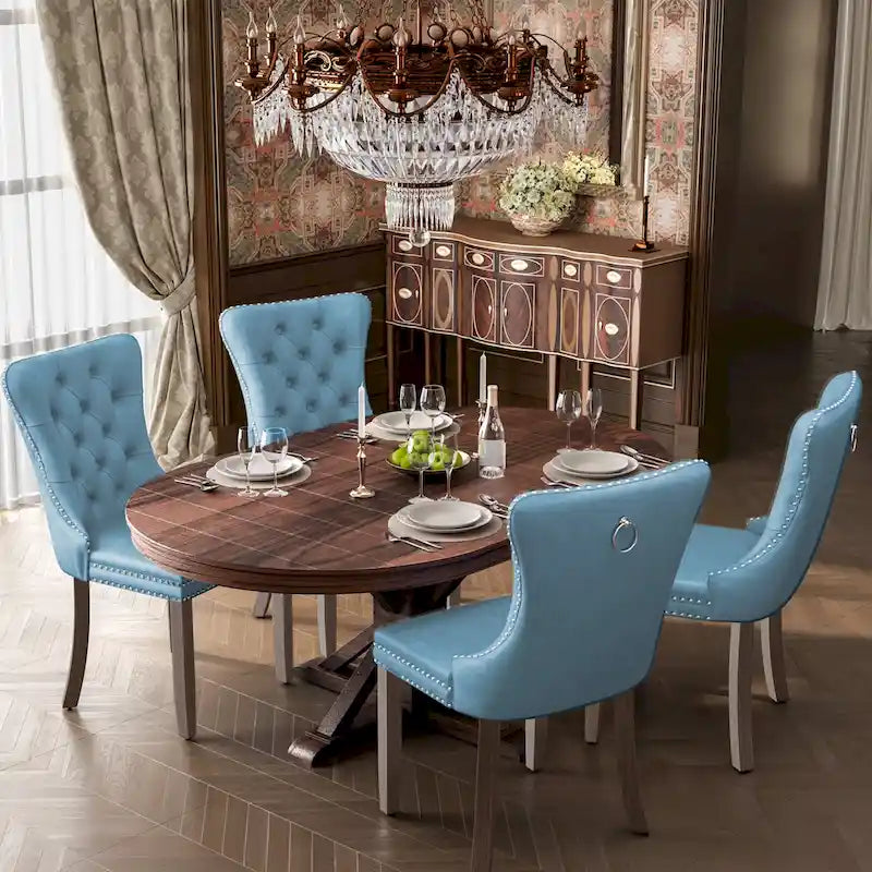 Modern Tufted Velvet Side Dining Chairs (Set of 4)