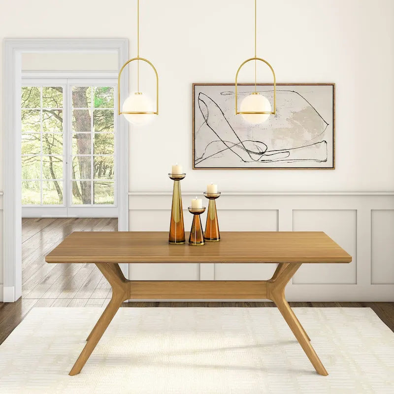 Plank and Beam Verso Cross Leg Rectangular Dining Table - 72
