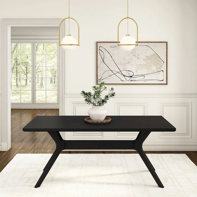 Plank and Beam Verso Cross Leg Rectangular Dining Table - 72