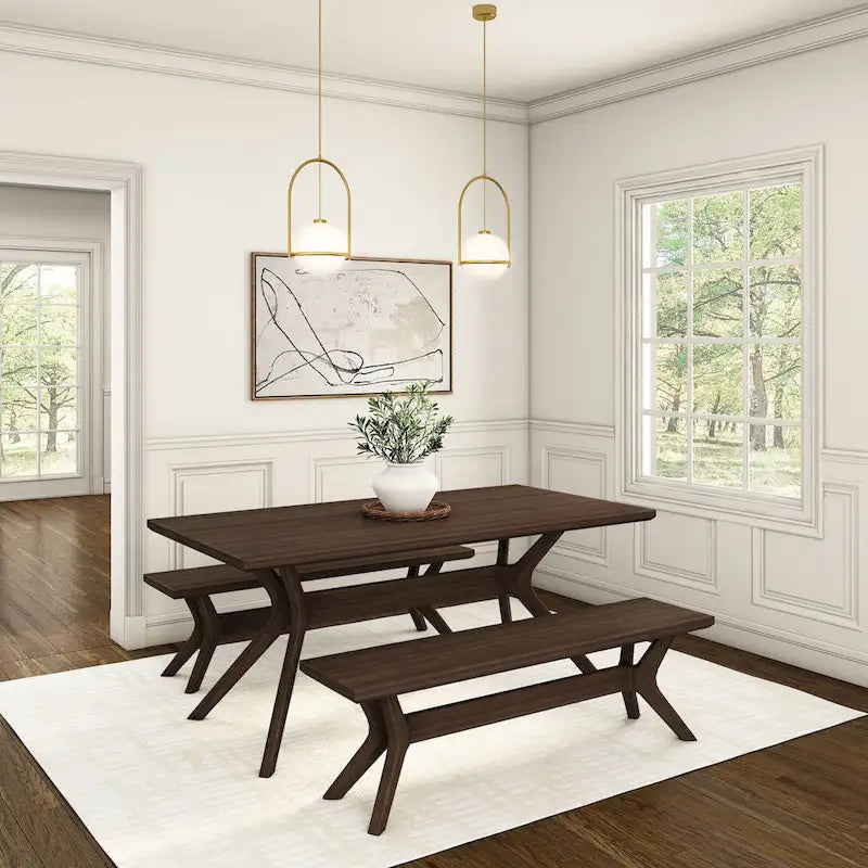 Plank and Beam Verso Cross Leg Rectangular Dining Table - 72
