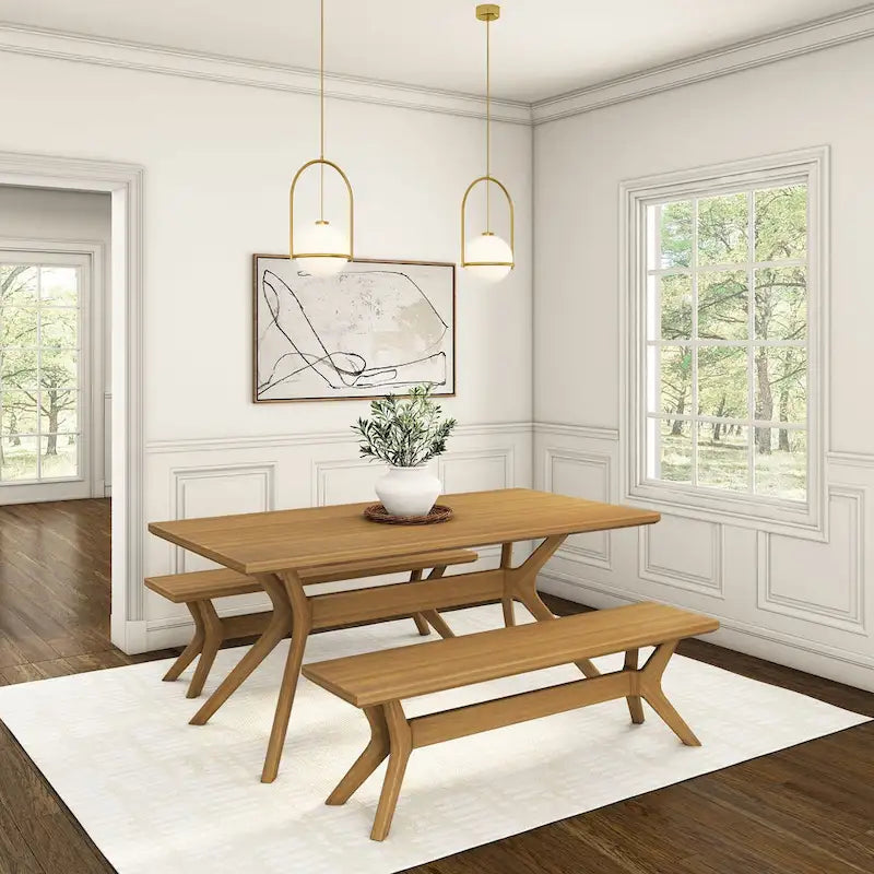 Plank and Beam Verso Cross Leg Rectangular Dining Table - 72