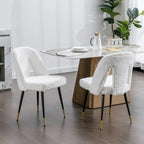 Set of 2 Modern & Contemporary Upholstered Dining Chairs with Nailheads and Metal Legs