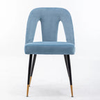 Set of 2 Modern & Contemporary Upholstered Dining Chairs with Nailheads and Metal Legs