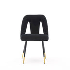 Set of 2 Modern & Contemporary Upholstered Dining Chairs with Nailheads and Metal Legs