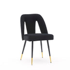 Set of 2 Modern & Contemporary Upholstered Dining Chairs with Nailheads and Metal Legs