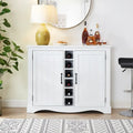 47 Marbling Countertop Buffet Bar Cabinet w/ Glass Holders