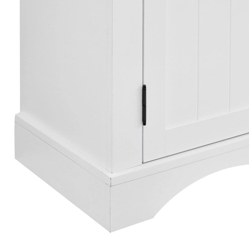 47 Marbling Countertop Buffet Bar Cabinet w/ Glass Holders