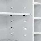 47 Marbling Countertop Buffet Bar Cabinet w/ Glass Holders