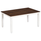 Rustic Style 6-Piece Dining Room Table Set with 4 Upholstered Chairs & a Bench
