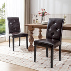 Javlergo Upholstered Dining Chairs Set of 4, Fabric or Faux Leather Dining Room Chair with Metal Legs