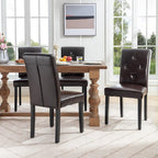 Javlergo Upholstered Dining Chairs Set of 4, Fabric or Faux Leather Dining Room Chair with Metal Legs