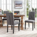 Javlergo Upholstered Dining Chairs Set of 4, Fabric or Faux Leather Dining Room Chair with Metal Legs