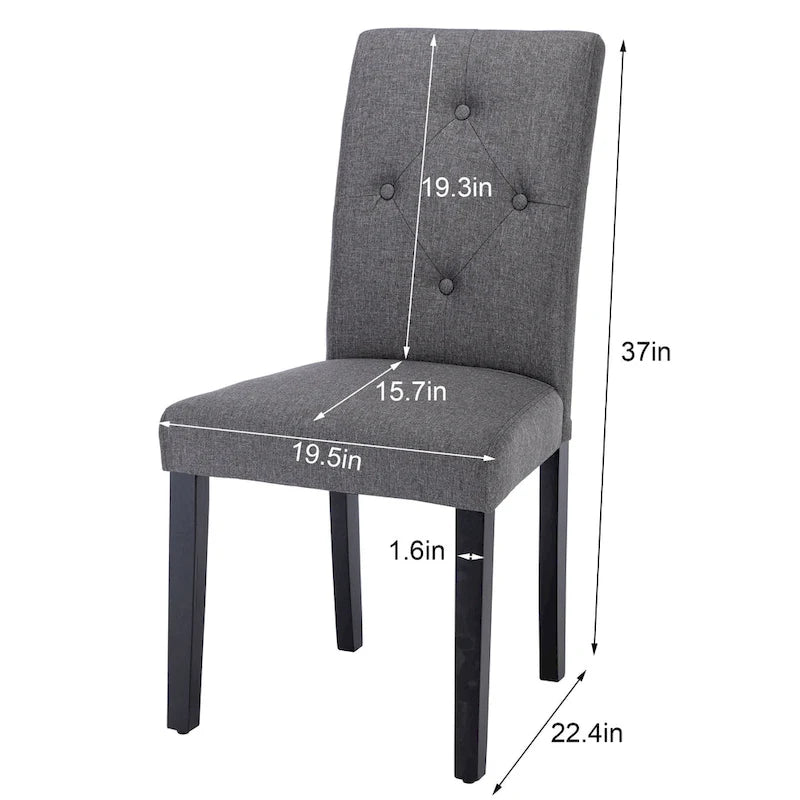 Javlergo Upholstered Dining Chairs Set of 4, Fabric or Faux Leather Dining Room Chair with Metal Legs