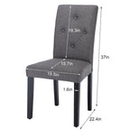 Javlergo Upholstered Dining Chairs Set of 4, Fabric or Faux Leather Dining Room Chair with Metal Legs