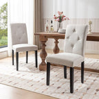Javlergo Upholstered Dining Chairs Set of 4, Fabric or Faux Leather Dining Room Chair with Metal Legs