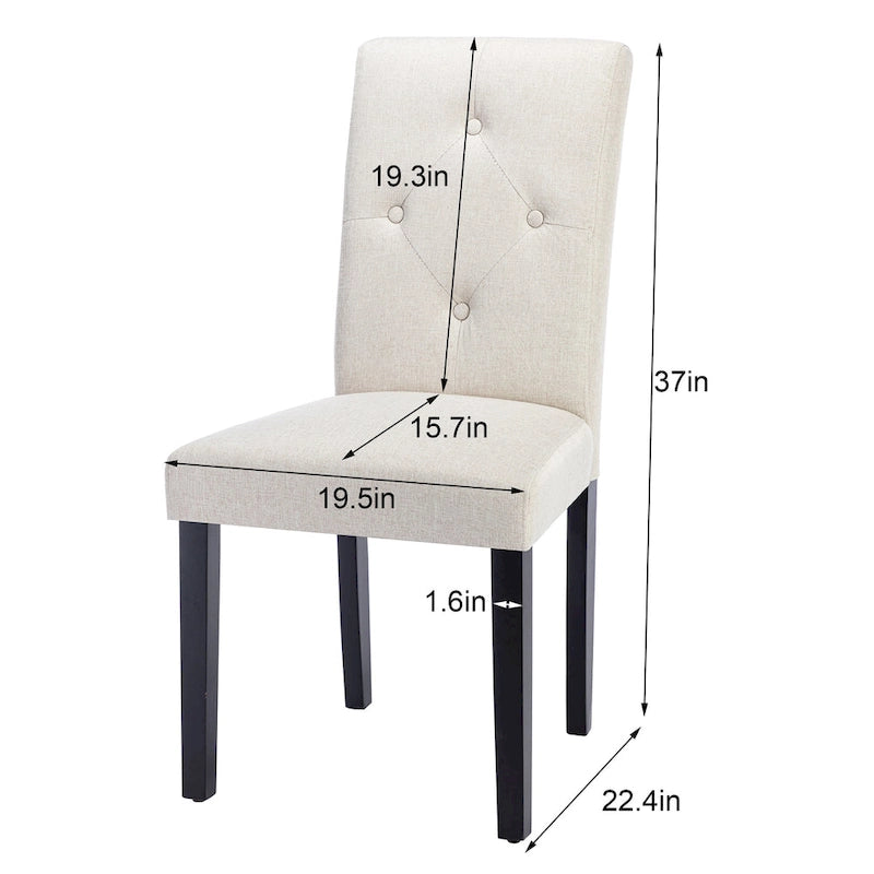 Javlergo Upholstered Dining Chairs Set of 4, Fabric or Faux Leather Dining Room Chair with Metal Legs