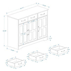 Farmhouse Buffet Cabinet Storage Sideboard with 3 Drawers and 3 Doors