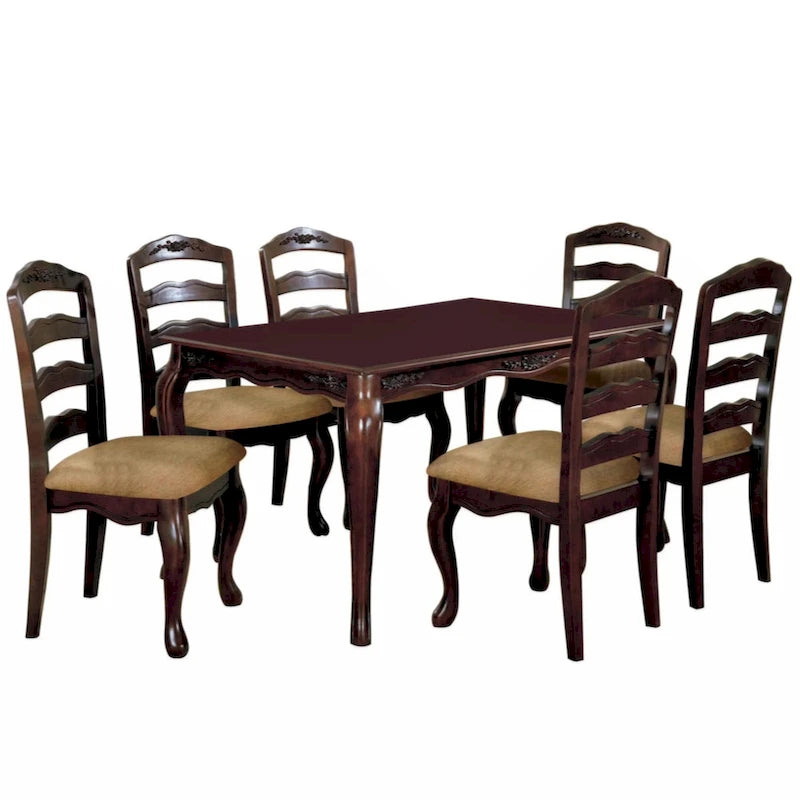 Transitional Dark Walnut Finish Set of 2pc Dining Chairs Solid wood Kitchen Dining Room Furniture Ladder back Side Chairs