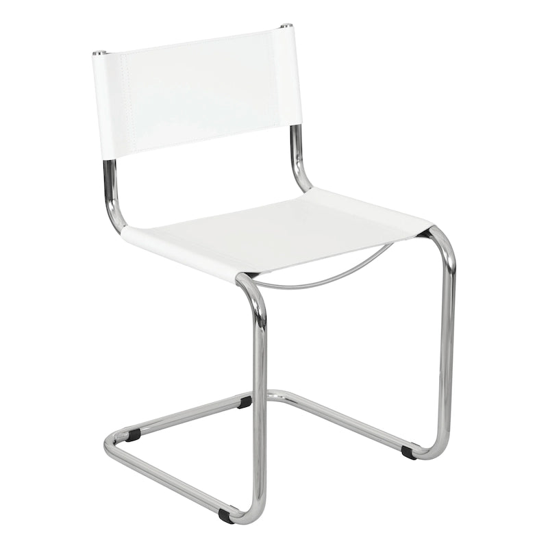Breuer Chair Company Mart Stam Cantilever Side Chair w/ Chrome Frame (Various Bonded Leather Colors)