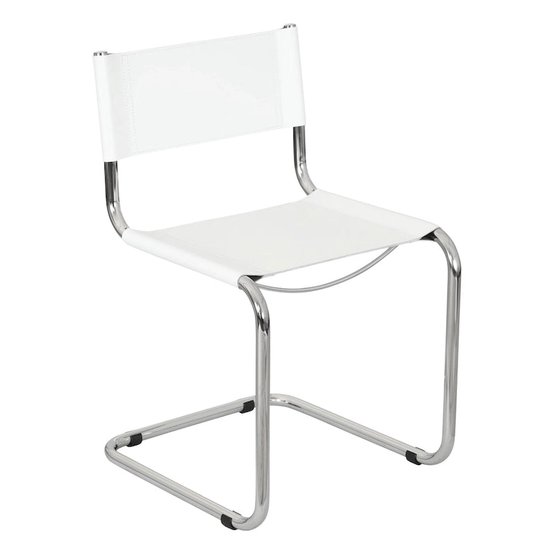 Breuer Chair Company Mart Stam Cantilever Side Chair w/ Chrome Frame (Various Bonded Leather Colors)